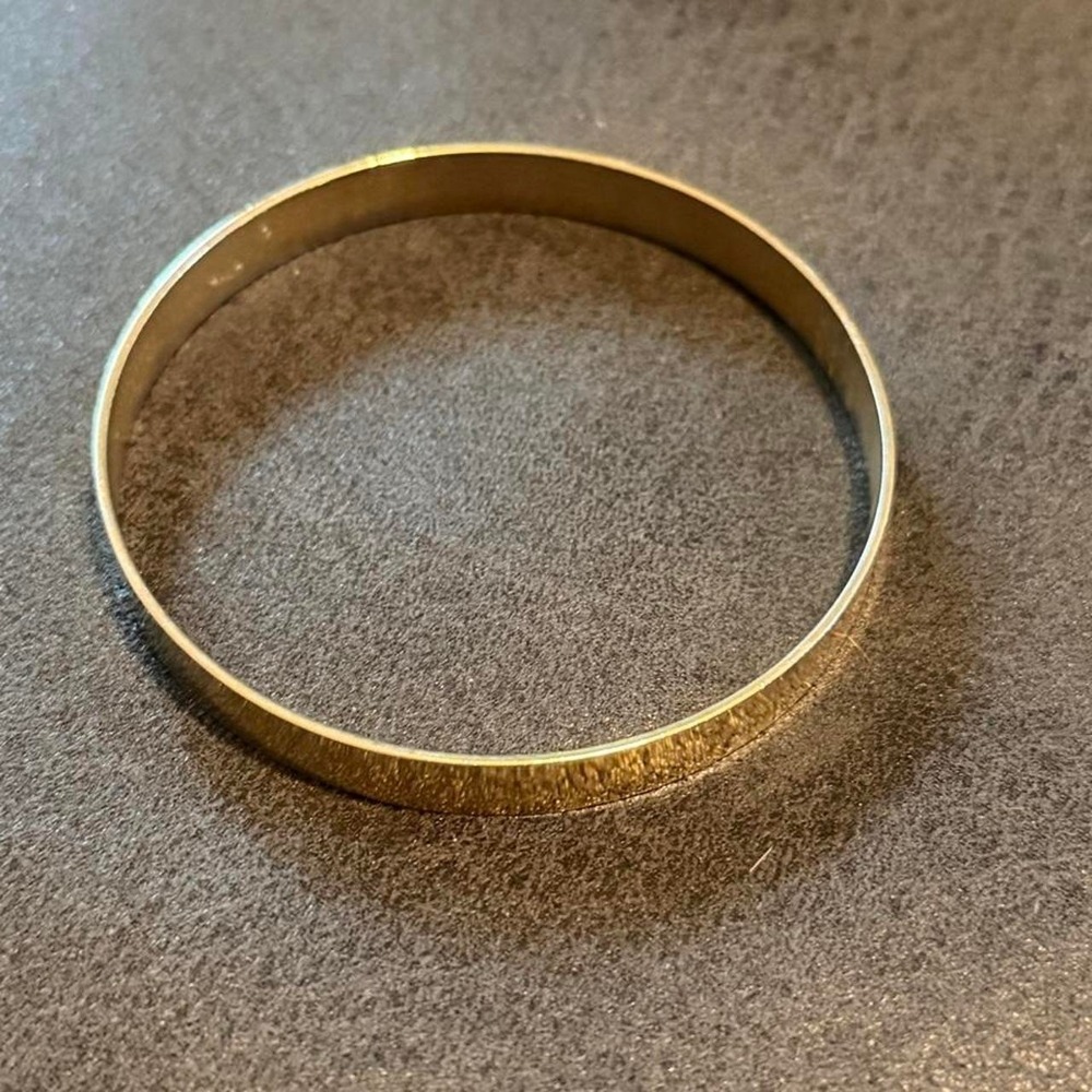 Gold Tone Bangle Bracelet with Smooth Finish - Picture 2 of 2